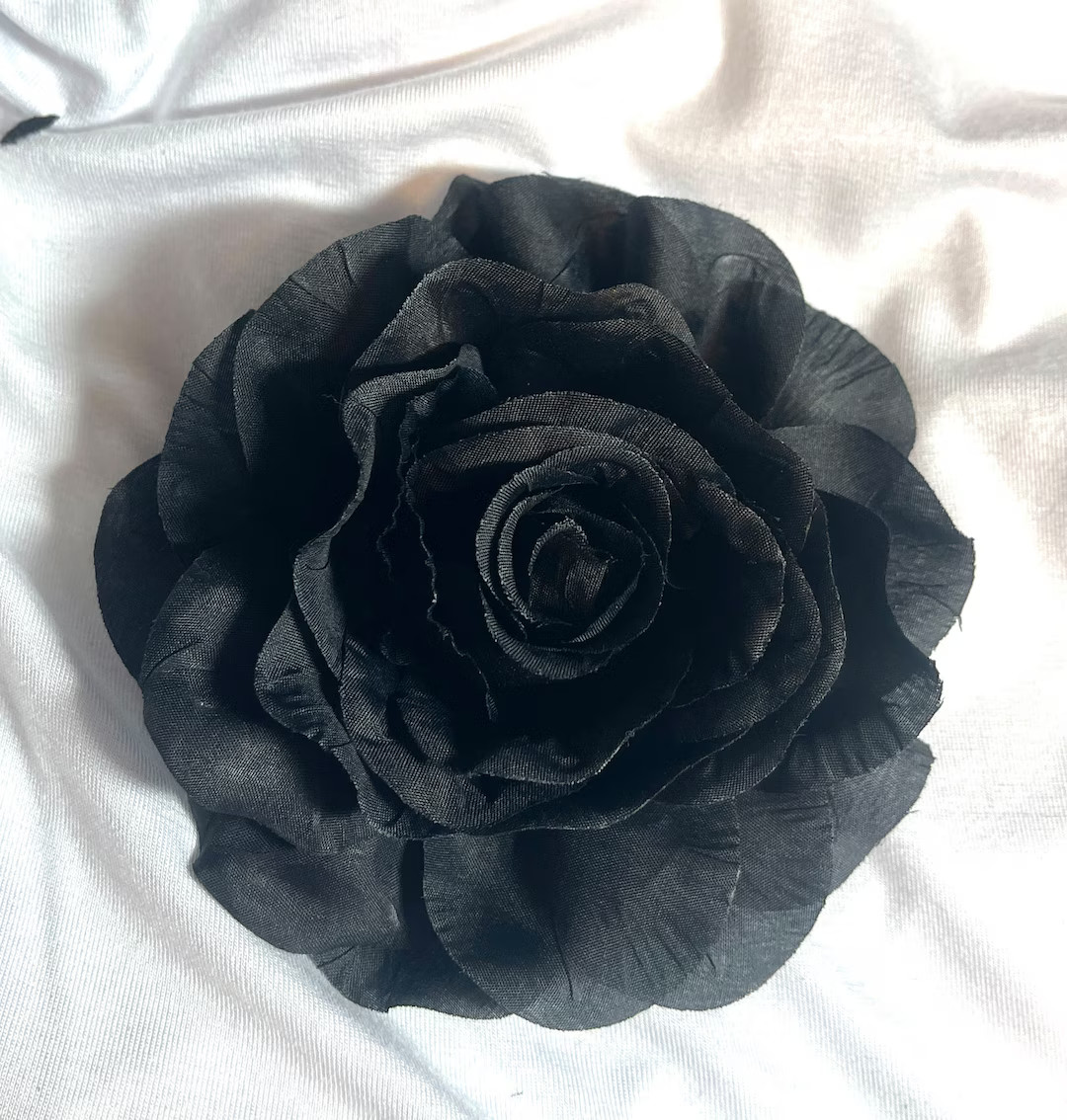 Magnetic hold Flower Pin Flower brooch Medium Black Rose Fabric flower pin Pinless Posies | Etsy (US)