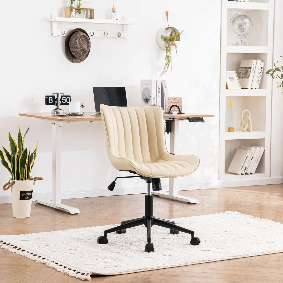 Brionni Leather Swivel Task Chair with Casters | Wayfair North America