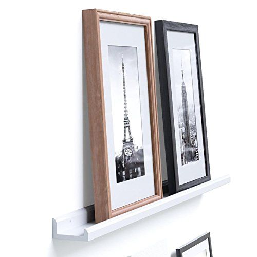 WALLNITURE Contemporary Floating Wall Shelf Ledge for Picture Frames Book Display 46 Inch White | Amazon (US)