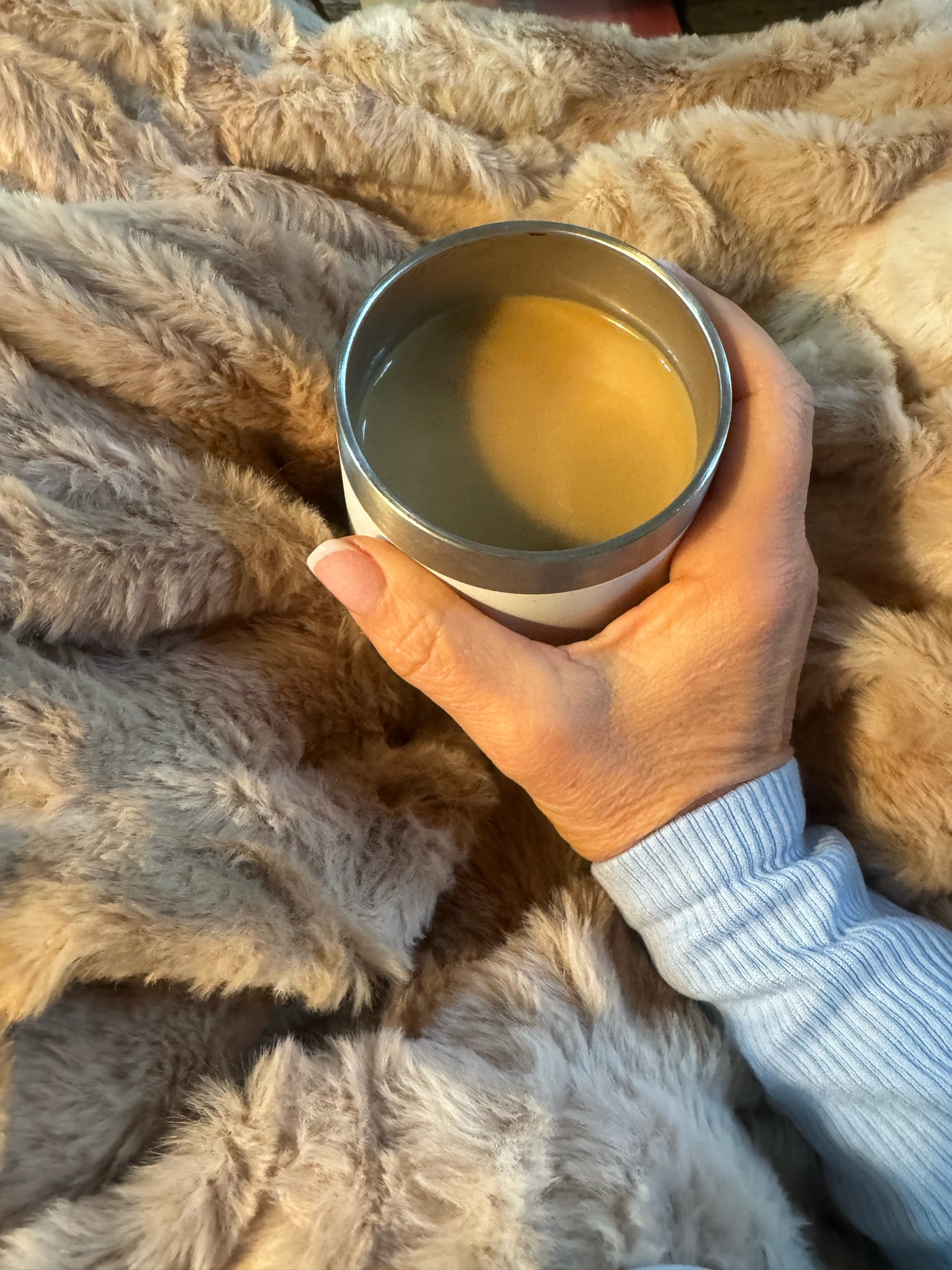 In my favorite spot. 

Sipping smart sexy coffee, snuggled under my new furry throw (thanks Jen!)

Life is good. Enjoy the little moments. 

xoxo
Elizabeth 

#LTKover40 #LTKGiftGuide #LTKhome