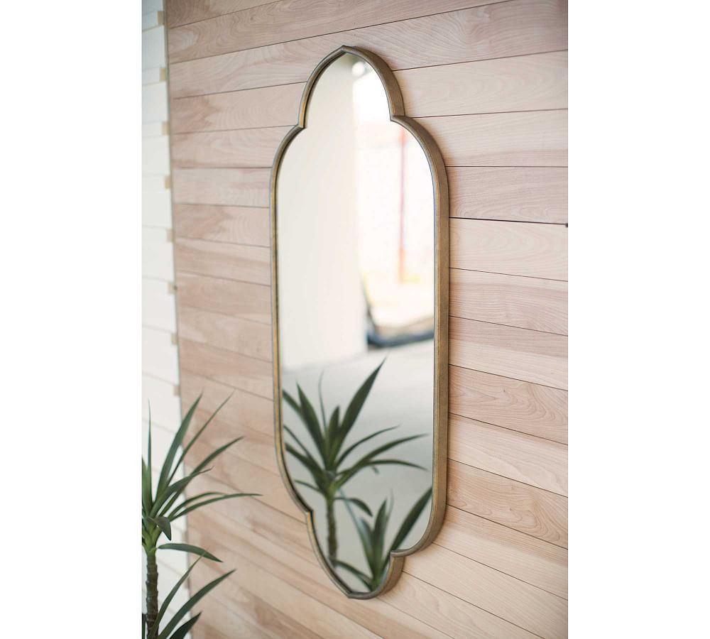 Hailee Brass Oval Wall Mirror | Pottery Barn (US)