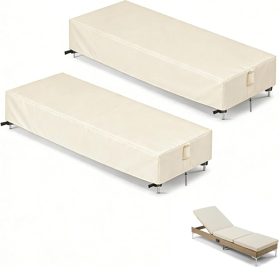 Chaise Lounge Covers, 2 Pack Waterproof Outdoor Lounge Chair Covers for Patio Furniture, Pool Lou... | Amazon (US)