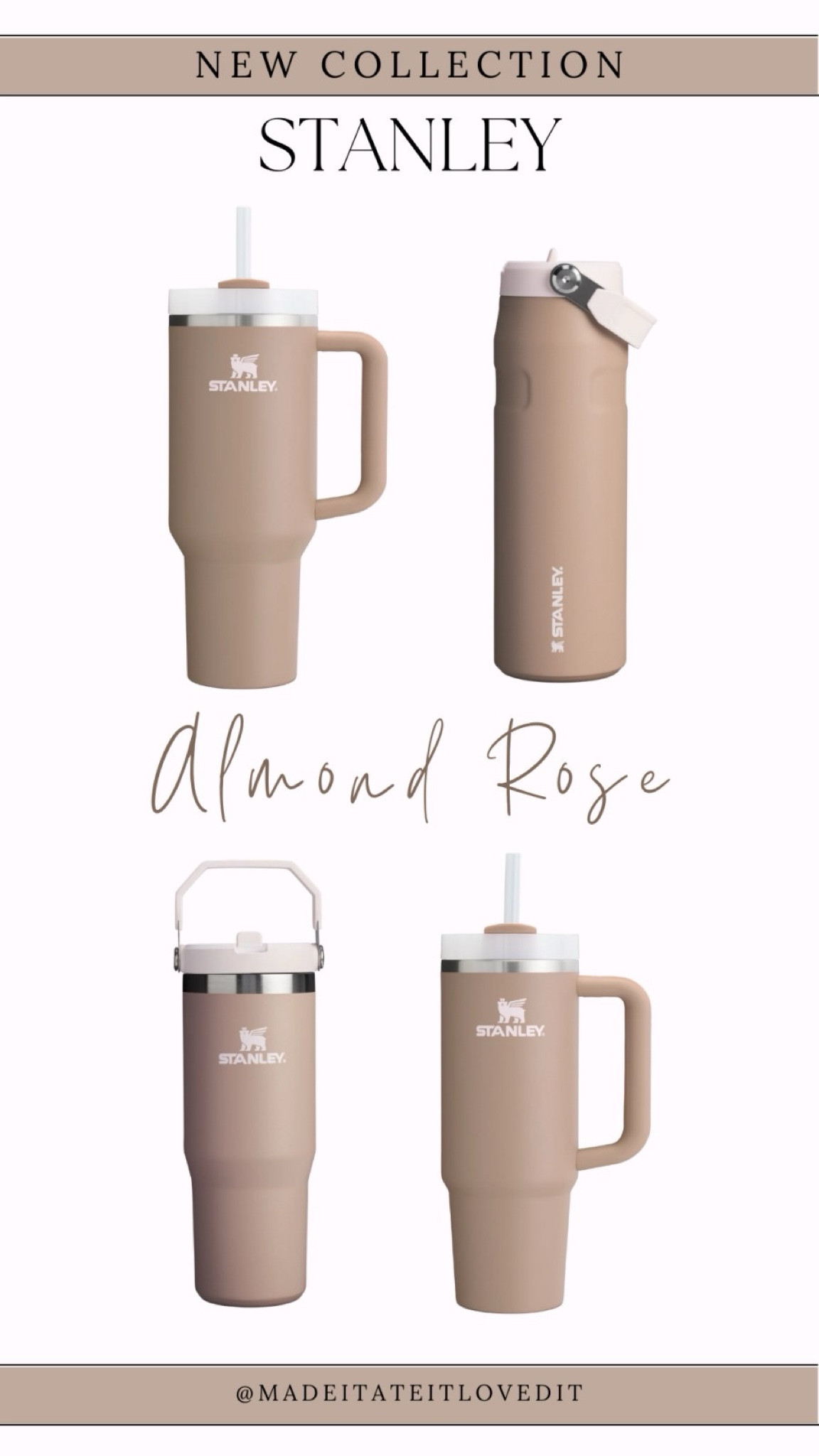 Stay refreshed in style with the new Almond Rose Stanley tumbler. This chic and functional piece is the perfect blend of elegance and practicality, keeping your drinks at the ideal temperature all day long.

 #StanleyTumbler #AlmondRose #HydrationStation #StayStylish #NewCollection #DrinkwareEssentials #EverydayCarry

#LTKFitness #LTKTravel