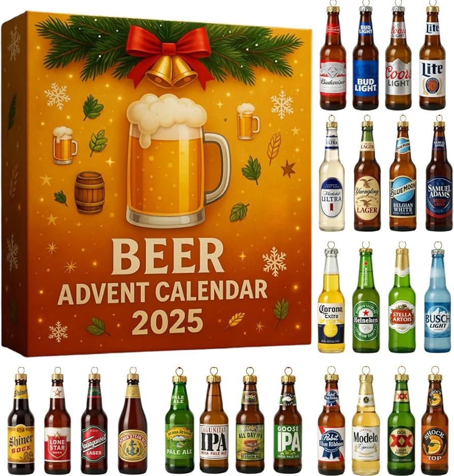 2025 Whiskey Advent Calendar, Alcohol Advent Christmas Countdown Calendar, Ornaments with Airplan... | Amazon (US)