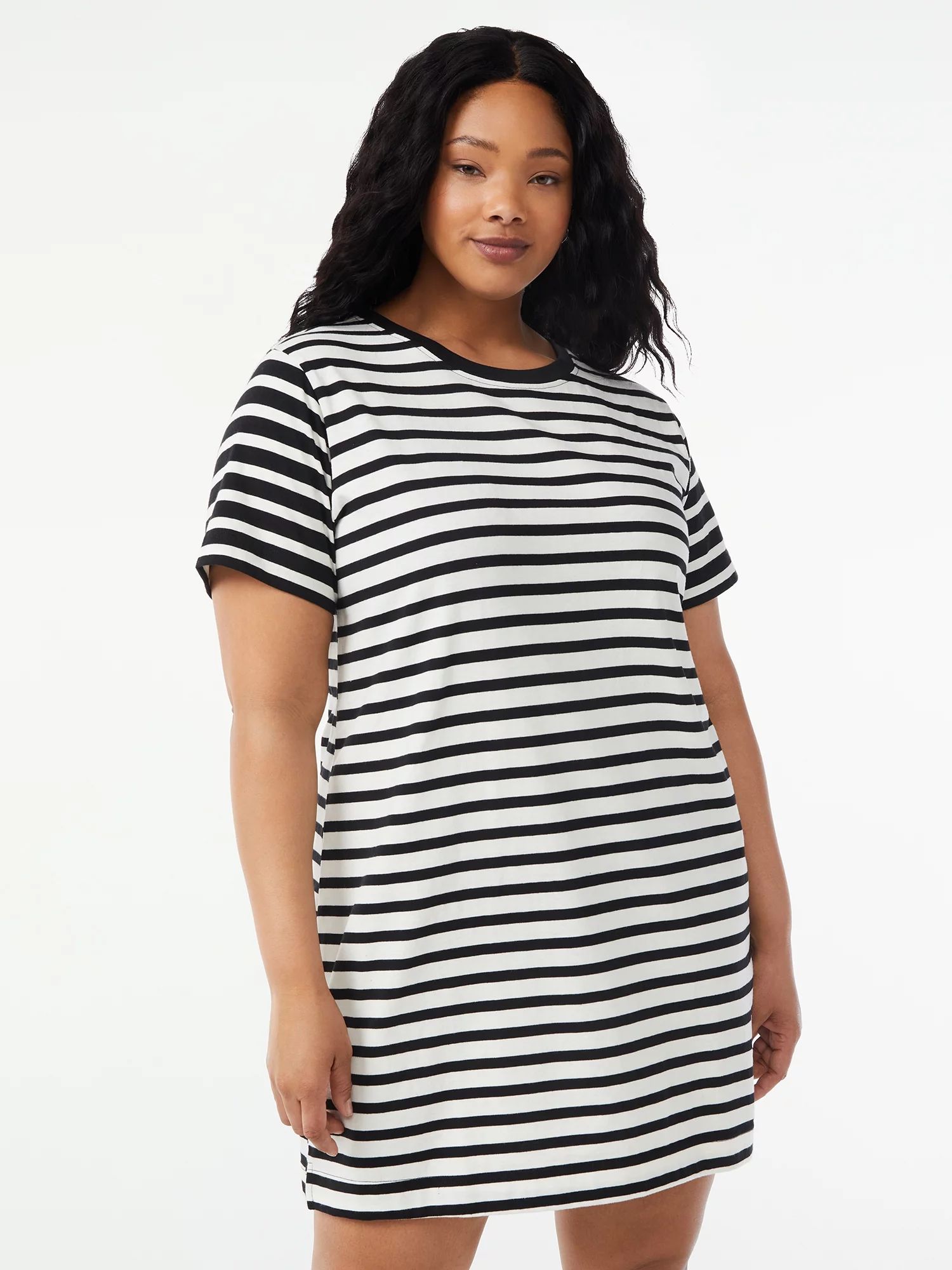 Free Assembly Women's Mini T-Shirt Dress with Short Sleeves | Walmart (US)