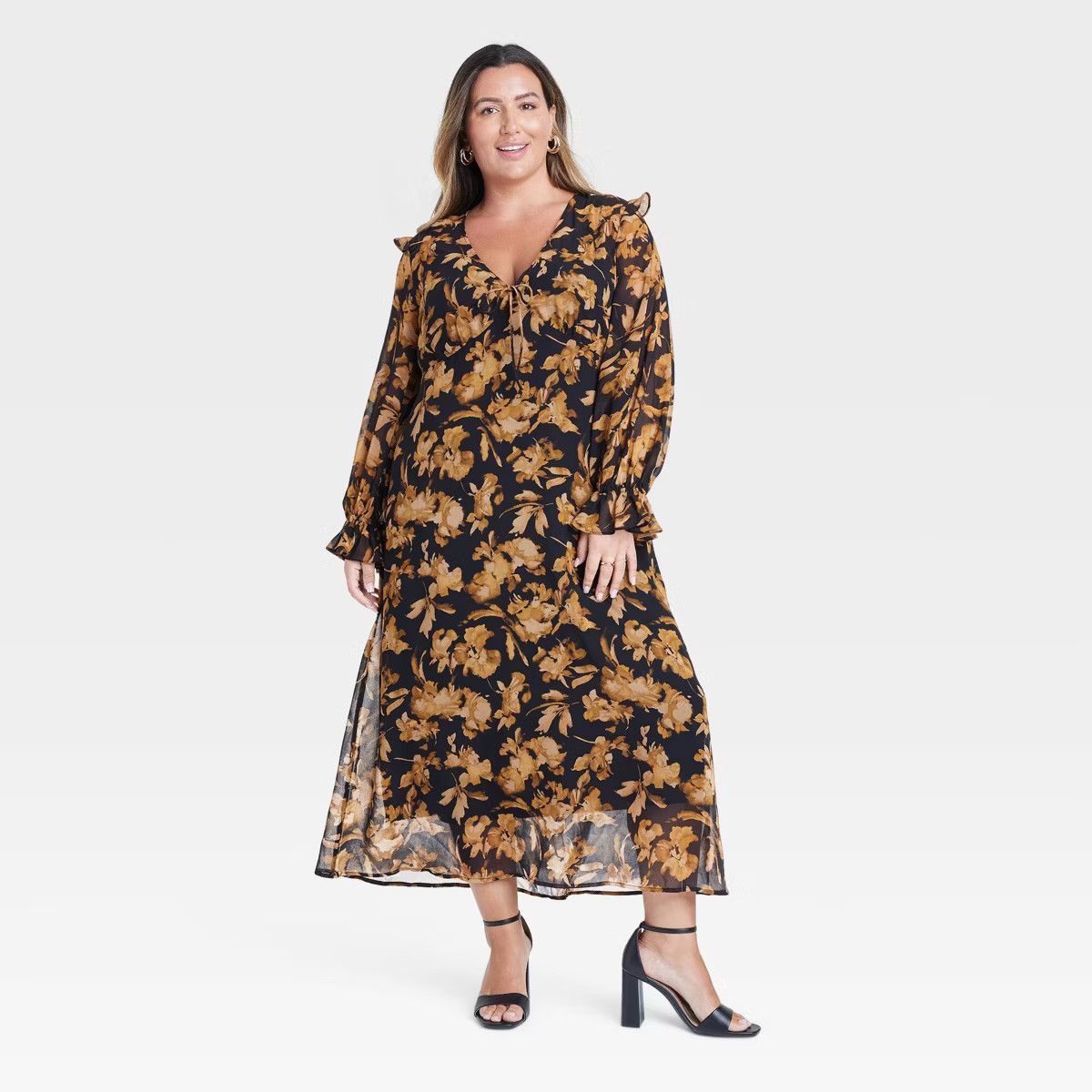 Women's Long Sleeve Sheer Maxi Dress - A New Day™ | Target
