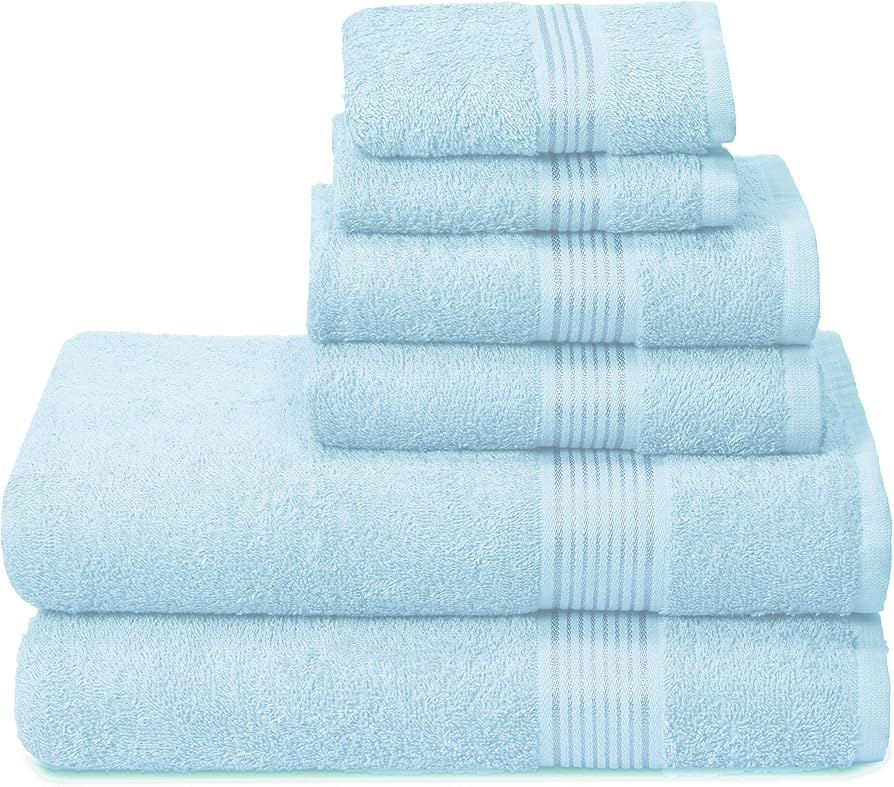 Amazon.com: Belizzi Home Ultra Soft 6 Pack Cotton Towel Set, Contains 2 Bath Towels 28x55 inch, 2... | Amazon (US)