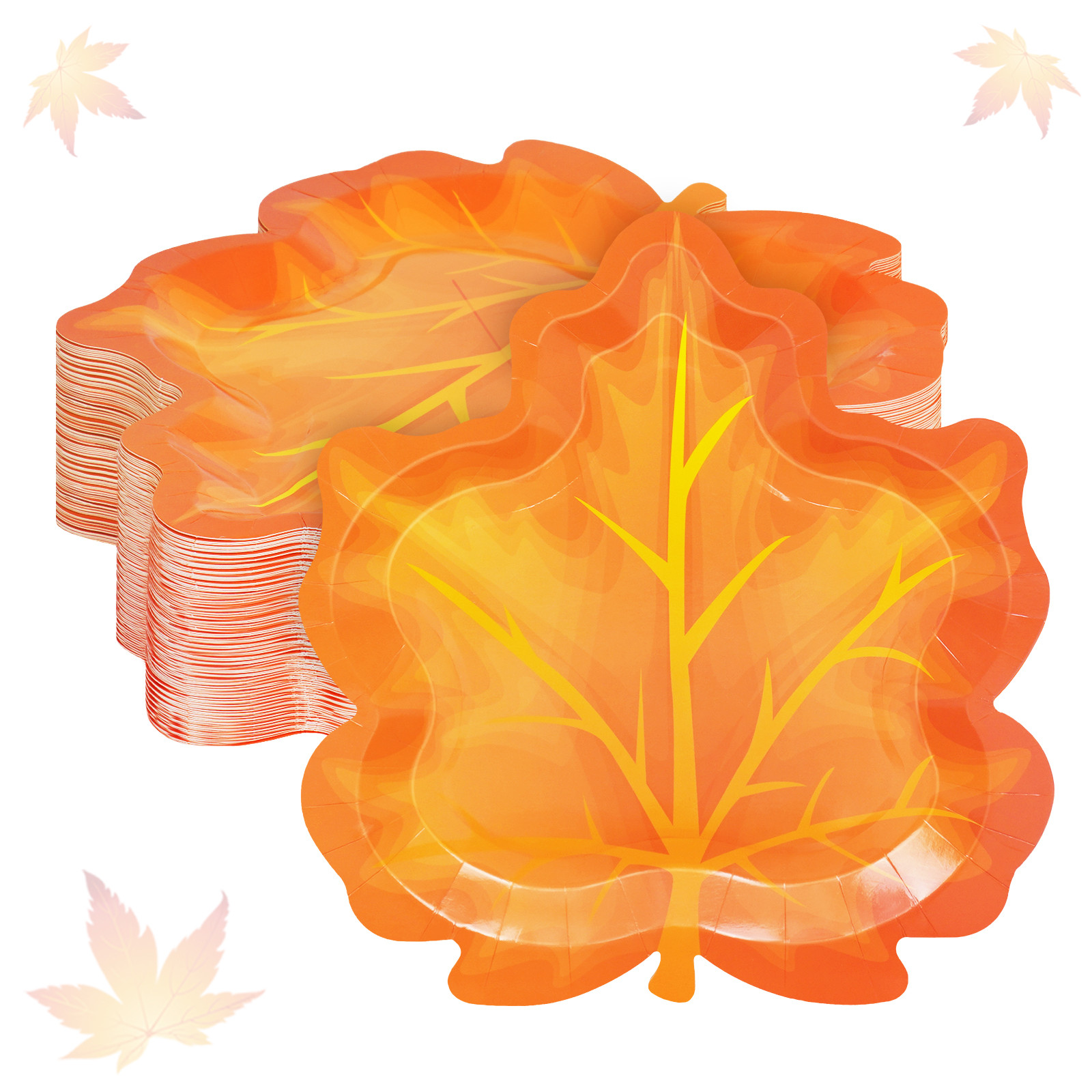 DAZLUTE Fall Paper Plates Disposable Thanksgiving Maple Leaves Shaped Plates Autumn Party Supplie... | Walmart (US)