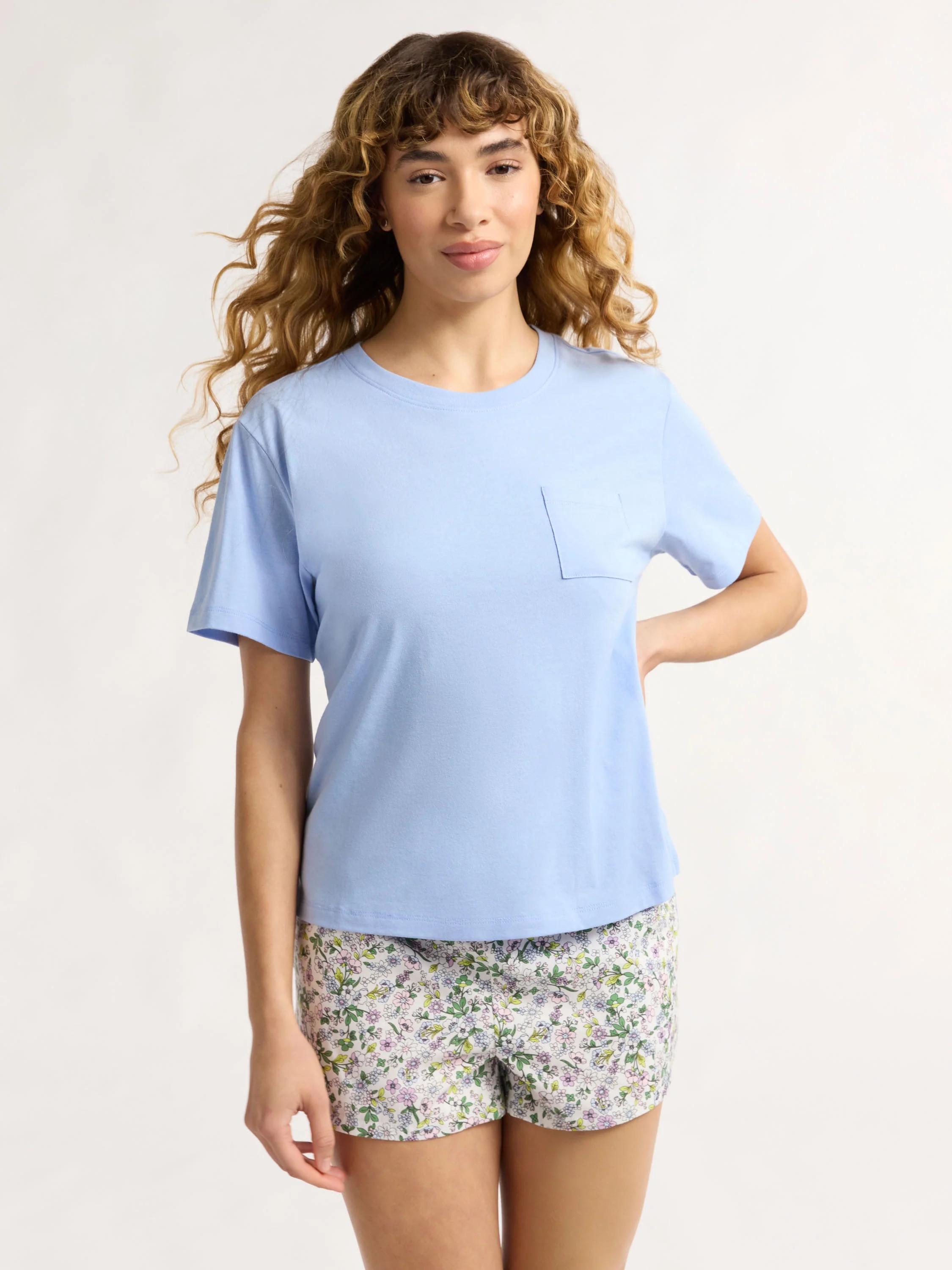 Joyspun Women's and Women’s Plus Sleep Easy Tee with Short Sleeves, Sizes XS to 3X - Walmart.co... | Walmart (US)