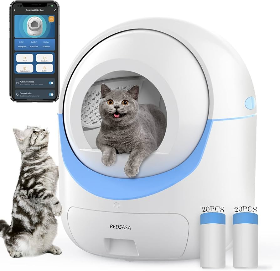 REDSASA Self - Cleaning Cat Litter Box, Automatic Cat Litter Box for Multiple Cats, Extra Large A... | Amazon (US)