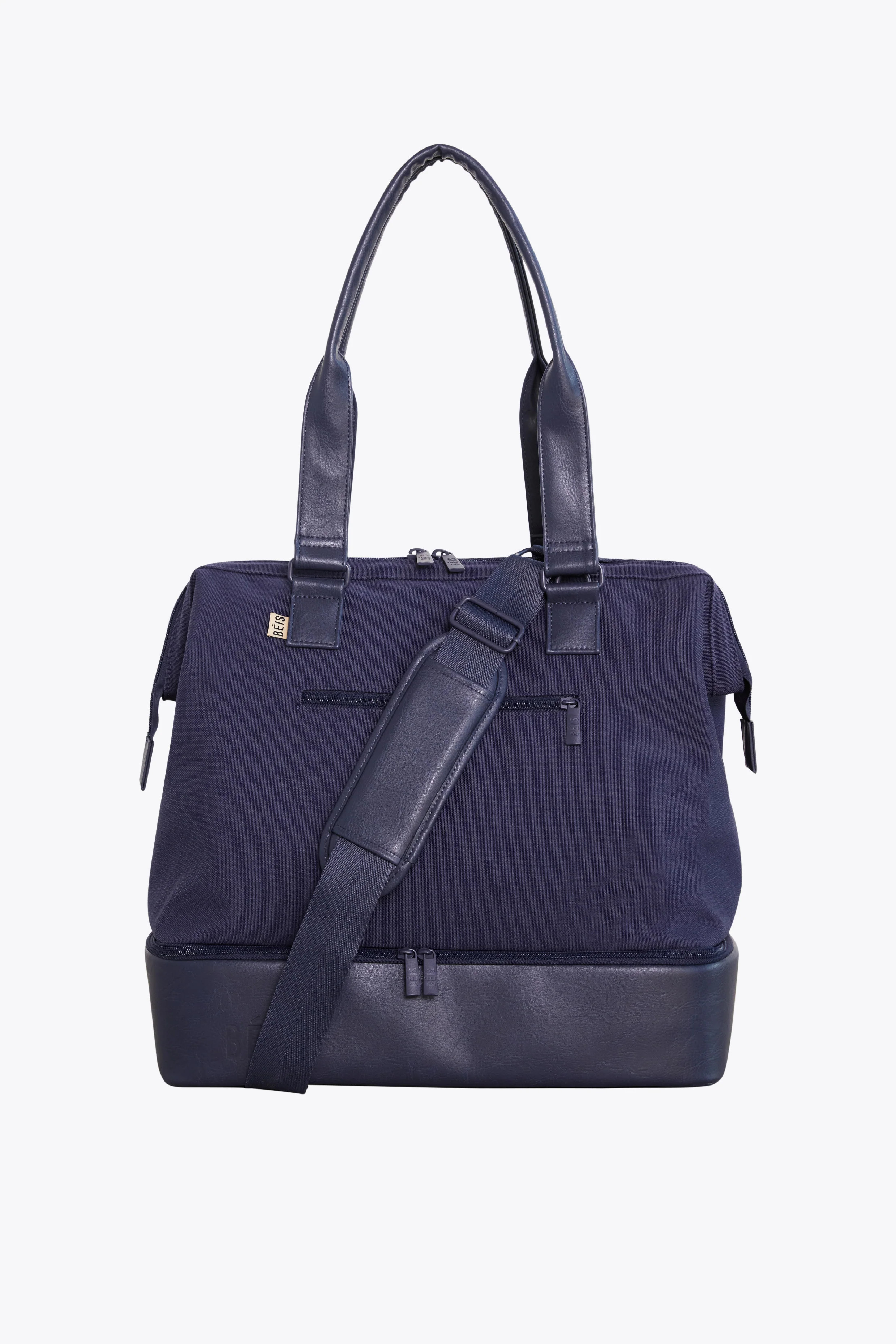 BÉIS 'The Mini Weekender' in Navy - Mini Blue Weekender Bag & Small Overnight Bag | BÉIS Travel