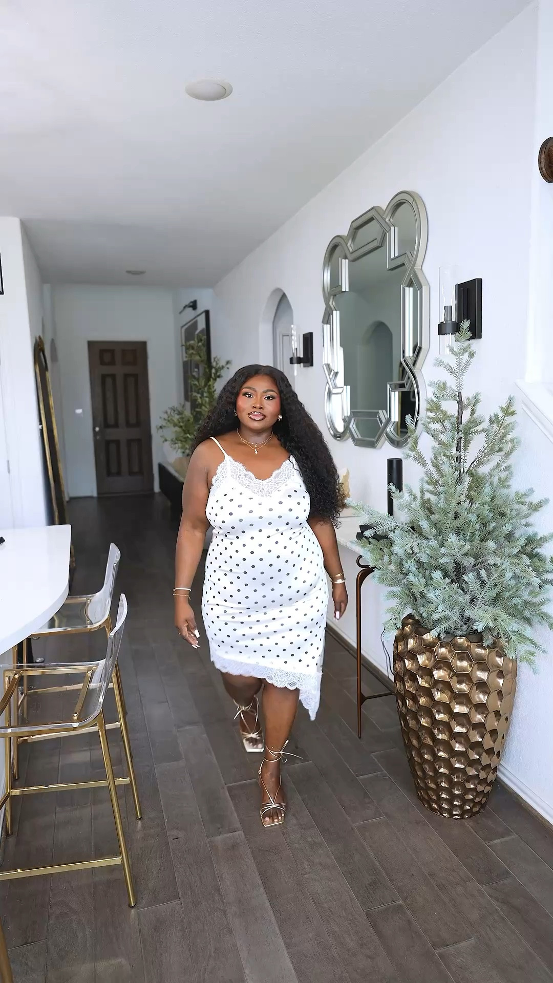 Lacy poka dot dress for spring summer #style #ootd #fashion #outfit 

#LTKgrwm #LTKSpringSale #LTKPlusSize