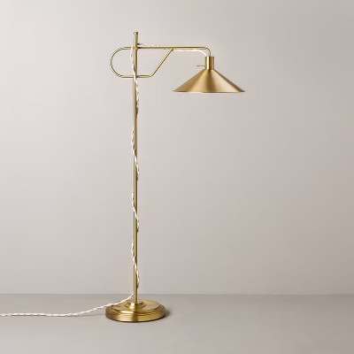 Extendable Brass Floor Lamp with Empire Shade - Hearth & Hand™ with Magnolia: Farmhouse Style, Adjustable Neck, ETL Listed | Target