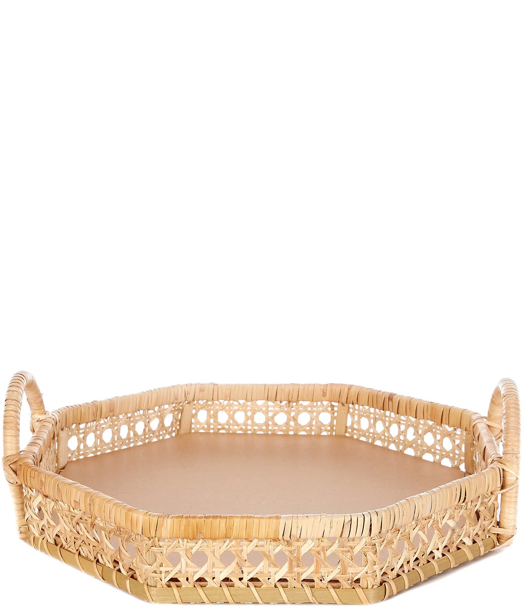 x Nellie Howard Ossi Collection Rattan Octagonal Tray | Dillard's