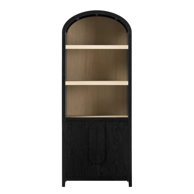 Sitarski Modern Arched Bookcase with Statement Cabinet | Wayfair North America