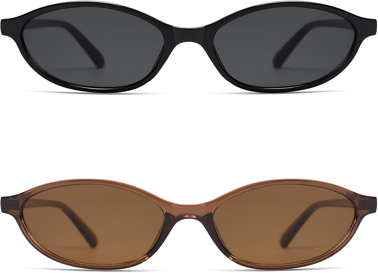 Retro Oval Cat Eye Sunglasses for Women Y2k Trendy Narrow Sunnies Designer Sun Glasses AR82253 | Amazon (US)
