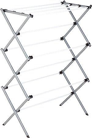 Honey-Can-Do Deluxe Metal Collapsible Clothes Drying Rack, 50 lbs, 29" x 14.2" x 42.1", White & G... | Amazon (US)