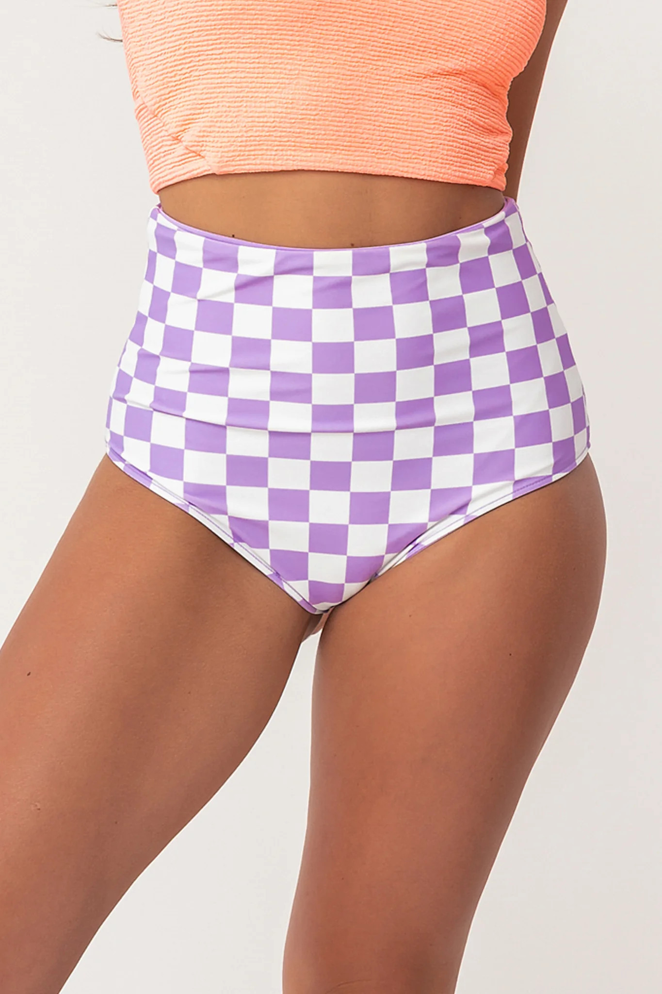 Leisure Reversible Bottom | Lavender Love Check | Coral Reef Swim