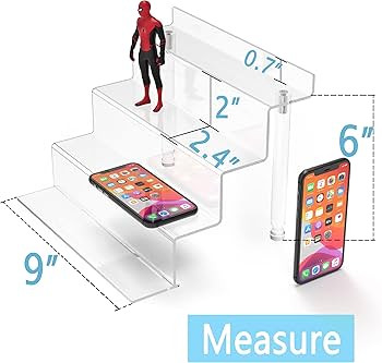 WINKINE Acrylic Riser Display Shelf, 4 Tier Perfume Organizer, Display Riser for Amiibo Funko POP... | Amazon (US)