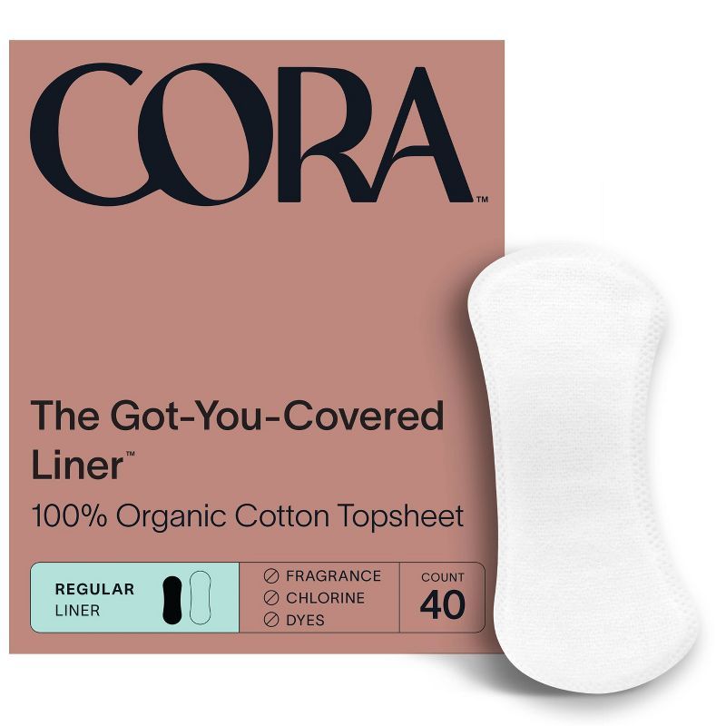 Cora Organic Cotton Ultra Thin Panty Liners for Periods - Light Absorbency - 40ct | Target