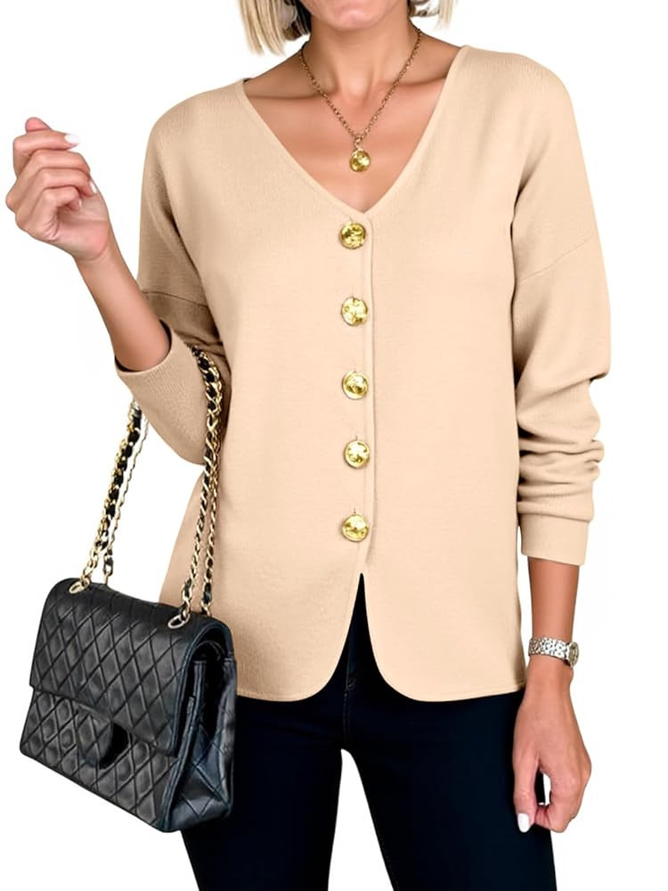 Cicy Bell Womens Button Up Cardigan Sweaters Blazer Trendy Lightweight V Neck Long Sleeve Sweater... | Amazon (US)