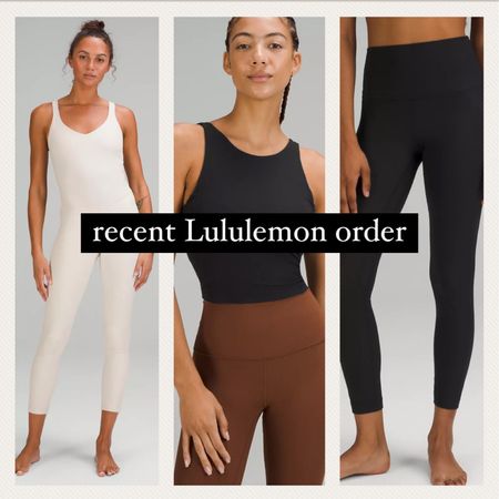 Recent Lululemon order 

Align bodysuit, Lululemon leggings, leggings, sports bra, align bodysuit, activewear, athleisure

#LTKstyletip #LTKfit