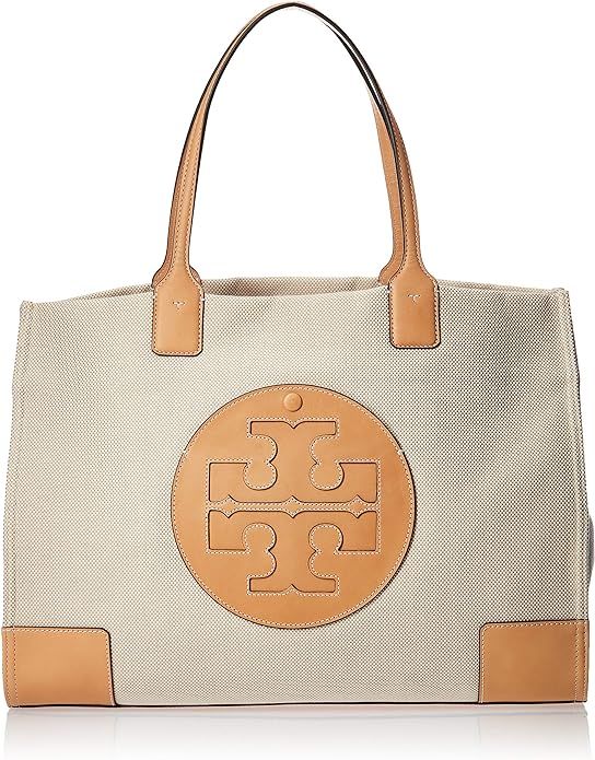 Tory Burch Womens Ella Canvas Logo Tote Handbag | Amazon (US)