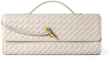 Joryin Woven Purse for Women Evening Clutch Woven Leather & Suede Handbags Crossbody Bag Suede Pu... | Amazon (US)