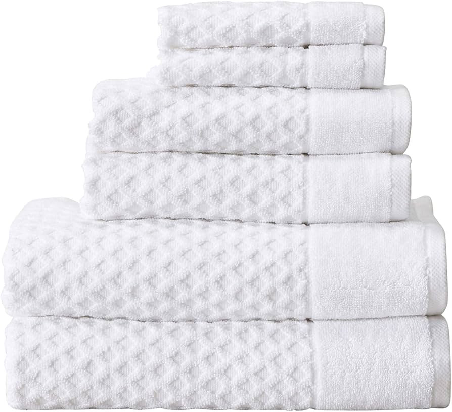 Simpli-Magic 79446 Diamond Bath Towels Set, 6 Piece Set, 2 Bath Towels, 2 Hand Towels, 2 Washclot... | Amazon (US)