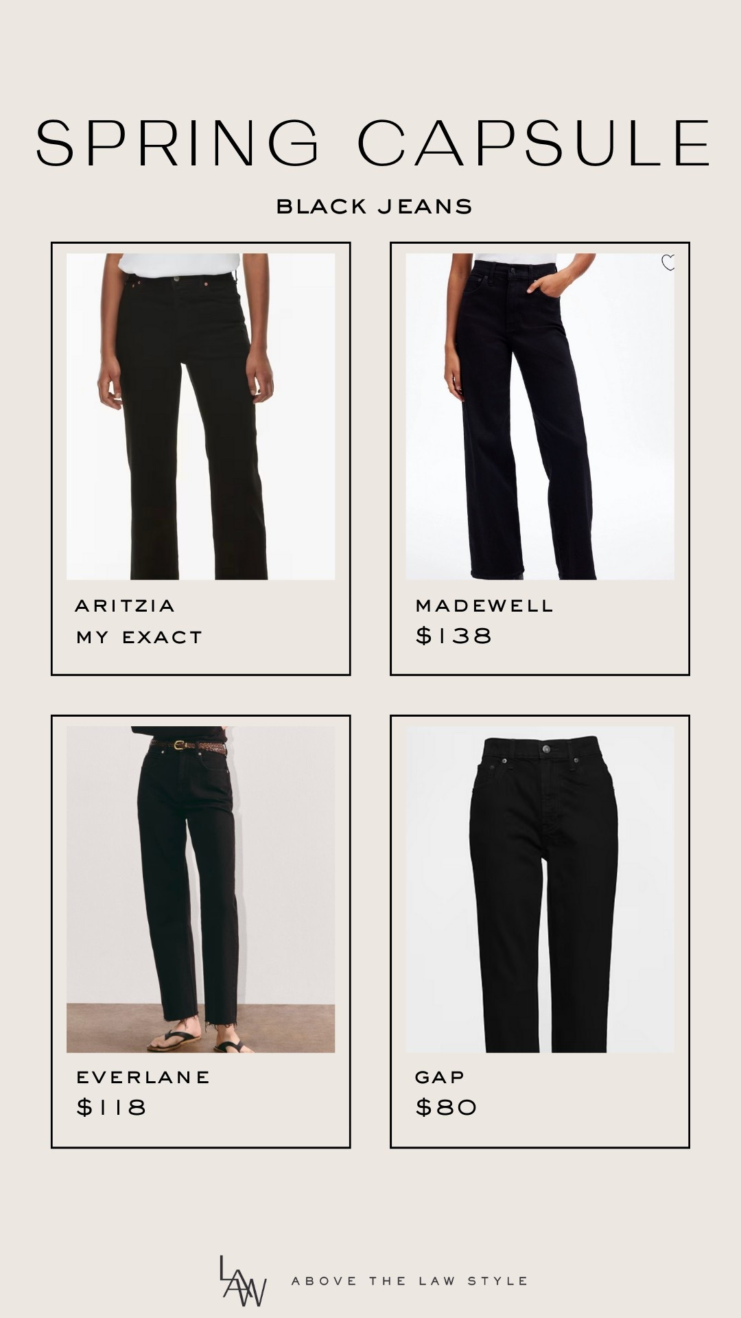 Spring Capsule: Black Jeans

#LTKFindsUnder50 #LTKFindsUnder100 #LTKStyleTip