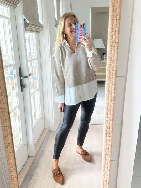 Cutest layered sweater for fall. Wearing size small. It’s so cute with faux leather spanx or jeans or work pants! Code FANCY10 for 10% off

#LTKSeasonal #LTKstyletip #LTKsalealert