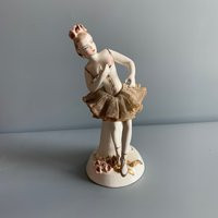 1940S California Dresden Ceramic Ballerina Figurine With Lace Tutu | Etsy (US)