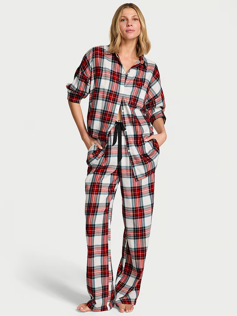 Buy Flannel Oversized Long Pajama Set, Print - Order Pajamas Sets online - Victoria's Secret US | Victoria's Secret (US / CA )