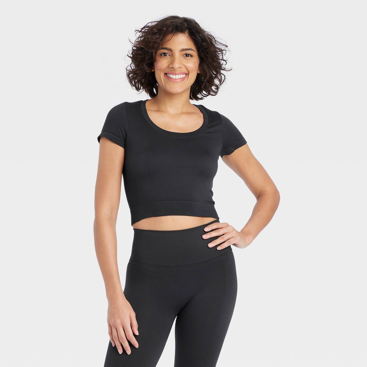 Women's Seamless Cropped Short Sleeve Top - All In Motion™ | Target