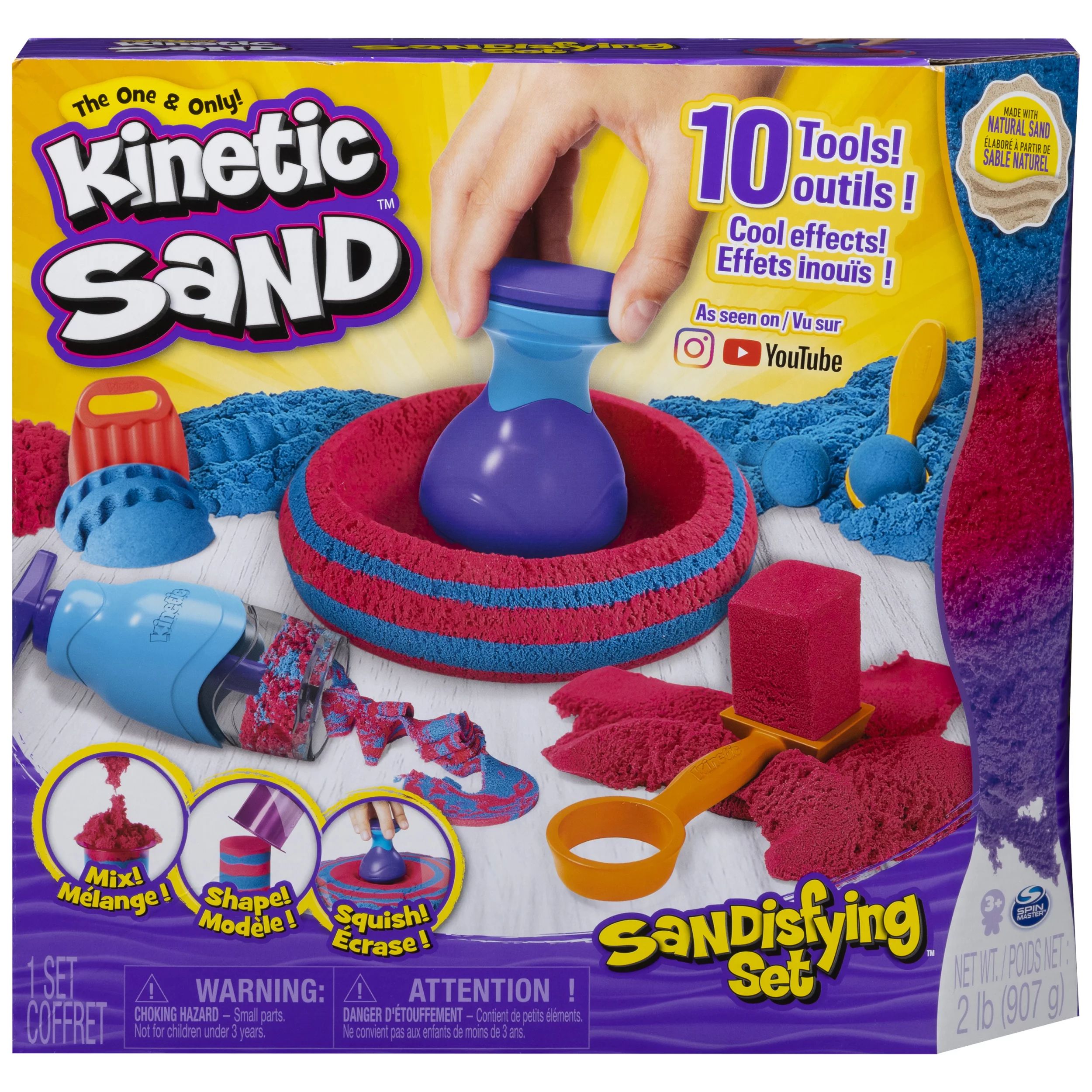 Kinetic Sand, Sandisfying Set with 2lbs of Sand and 10 Tools, for Kids Aged 3 and up | Walmart (US)