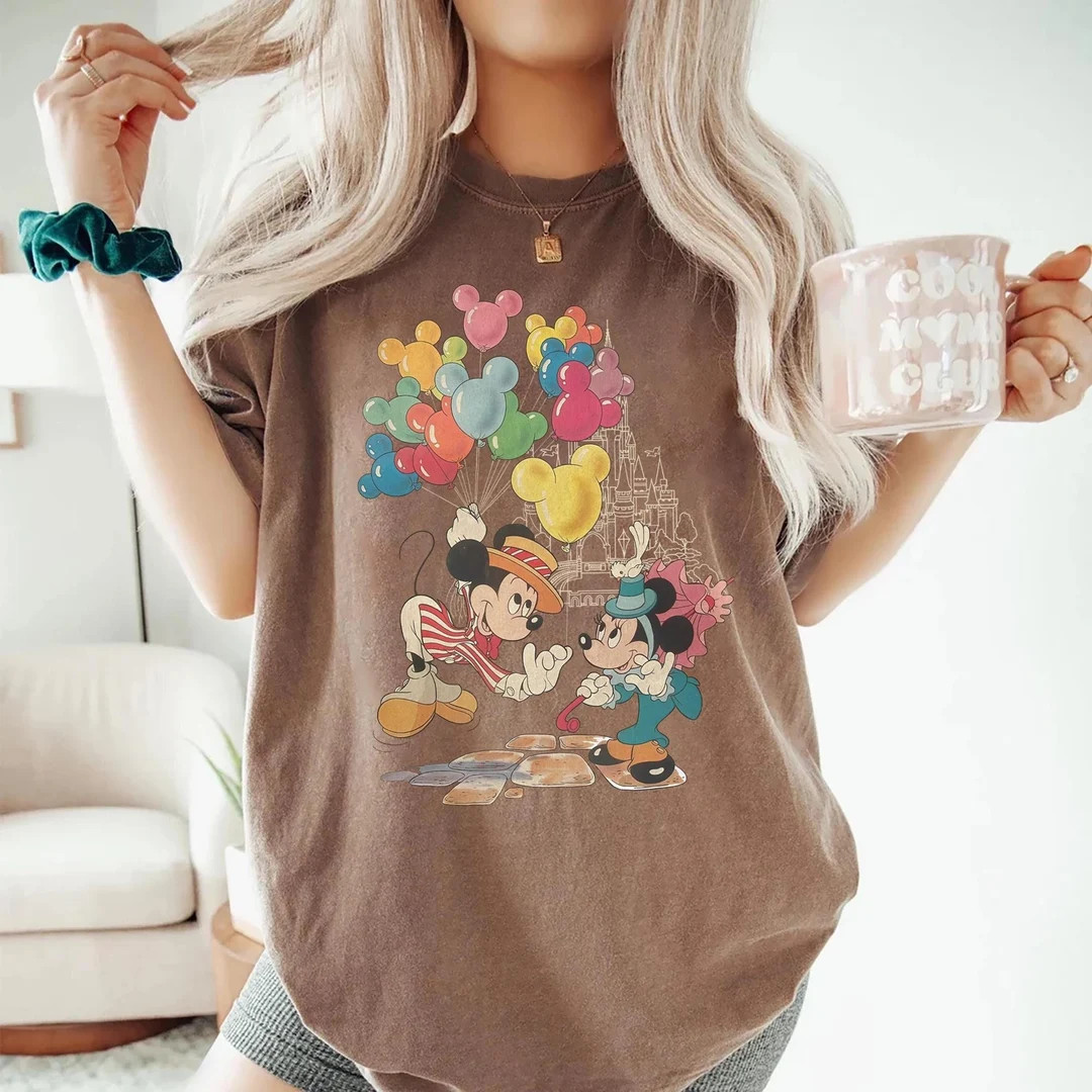 Vintage Mickey and Minnie Balloon Shirt, Retro Disney Valentine T-shirt Mickey Balloons Tee, Disn... | Etsy (US)