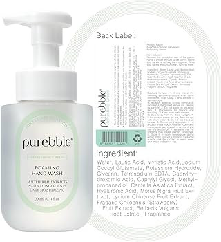 Refreshing Green Foaming Hand Wash with Hyaluronic Acid, Earthy Scent | Hydrating | Kitchen and B... | Amazon (US)