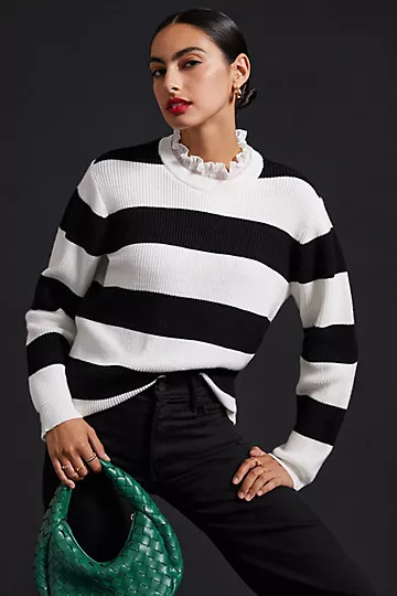 By Anthropologie Ruffle Collar Sweater | Anthropologie (US)