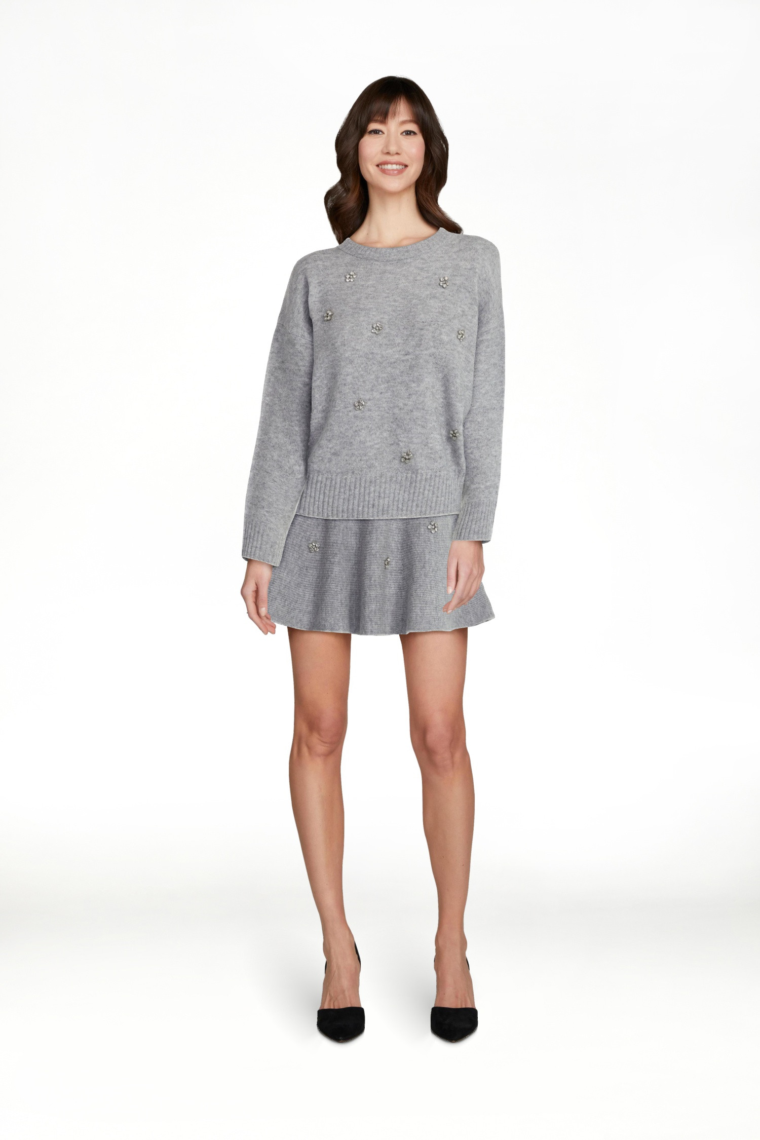 Free Assembly Women's Embellished Mock Neck Sweater with Long Sleeves, Sizes XS-4X | Walmart (US)