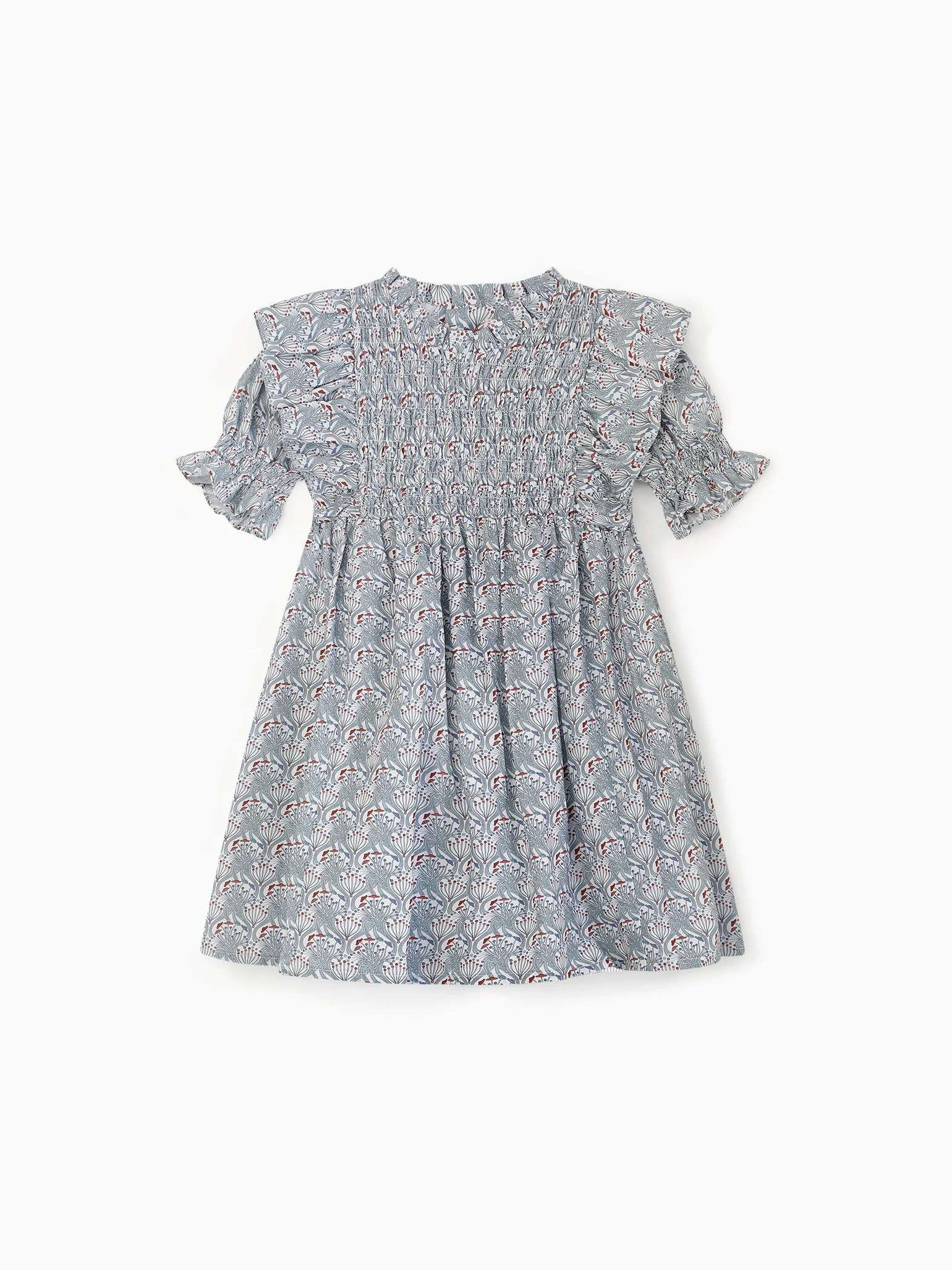Blue Floral Vinta Girl Smock Dress | La Coqueta (US)
