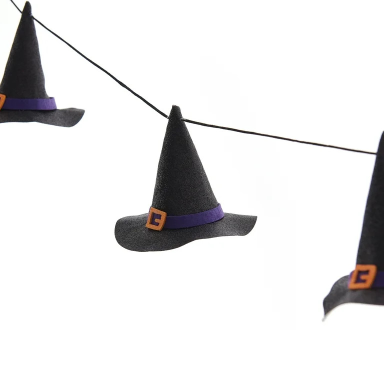 6ft. Black & Orange Witch Hat Garland by Ashland®-Halloween Garland | Walmart (US)