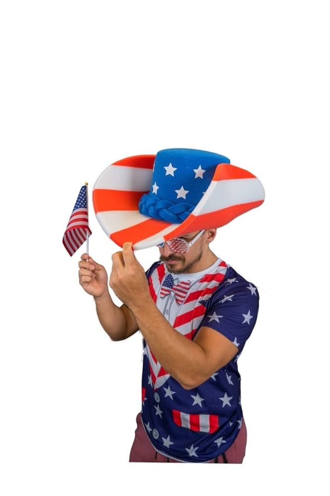 FOAM PARTY HATS: USA Giant Cowboy Hat - Cowboy Hat for Men - Handmade Cowboy Hat - Custom USA Cow... | Amazon (US)