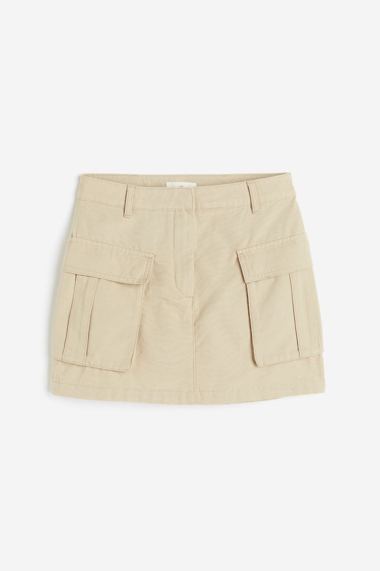 Twill cargo skirt - Light beige - Ladies | H&M GB | H&M (UK, MY, IN, SG, PH, TW, HK)