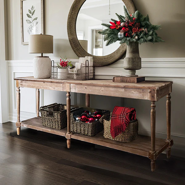Natural Wood Console Table - Decor Steals | Decor Steals