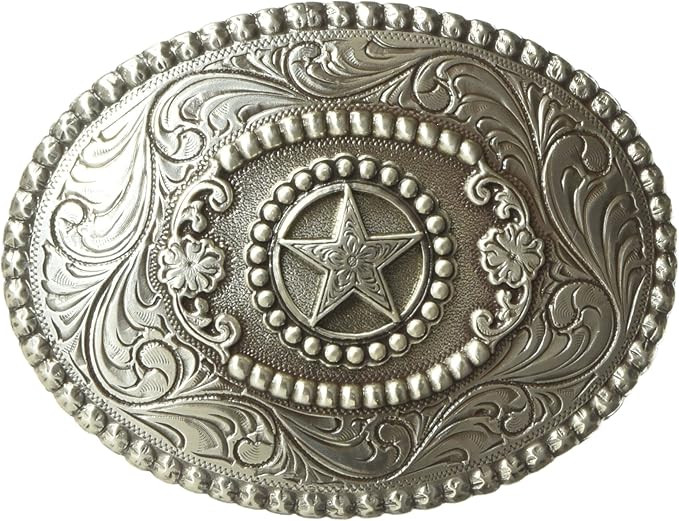 Nocona Men's Silver Small Star Buckle, One Size | Amazon (US)