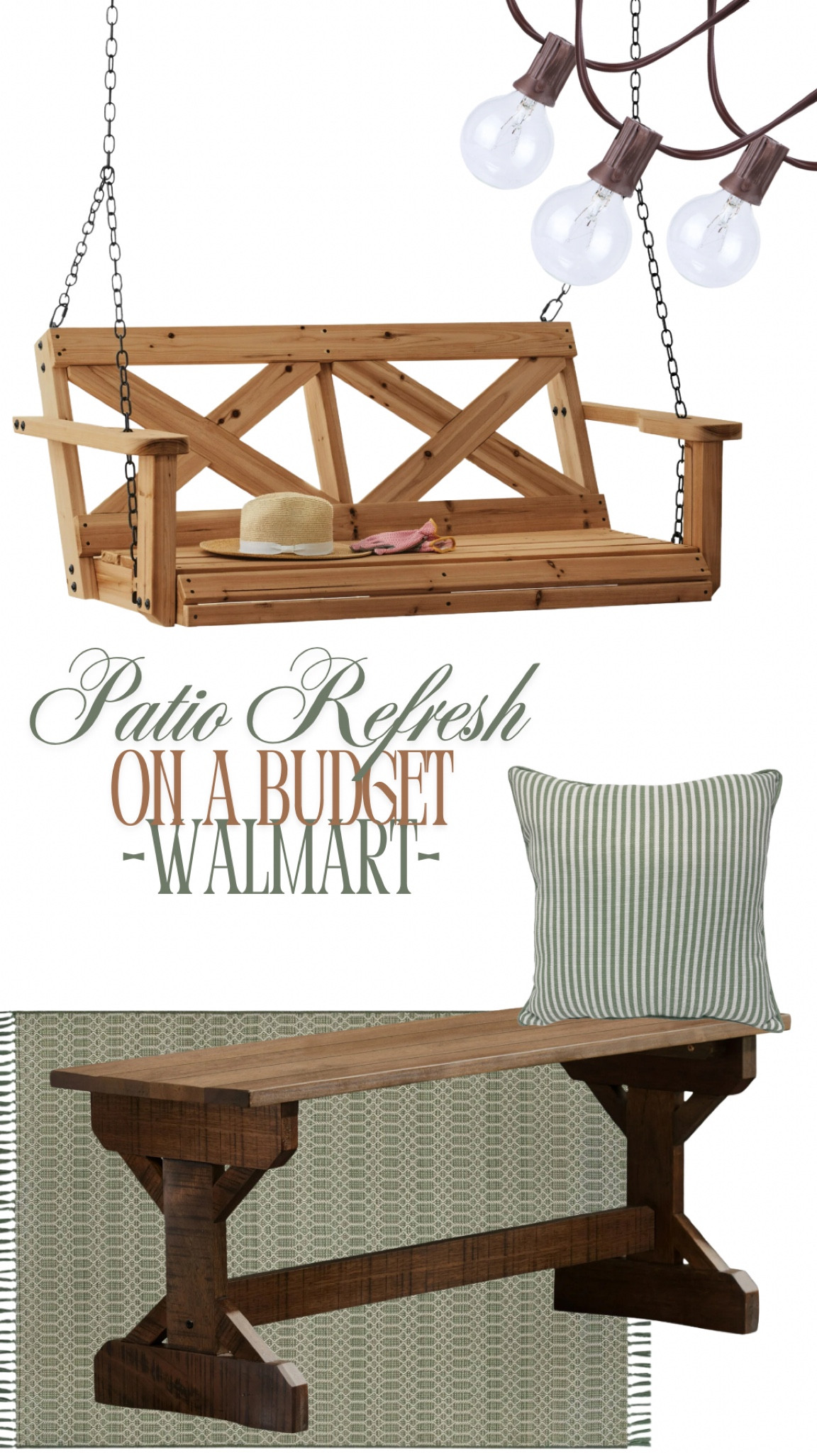 All of this for $309 + free shipping!! Gotta love spring/summer on the patio!!! 🌿☀️
#walmart #patio #porchswing #outdoor 

#LTKSpringSale #LTKHome #LTKWatchNow