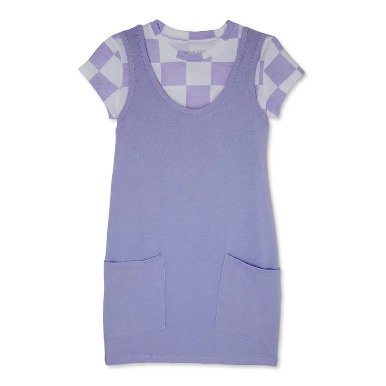 Grayson Social Girls Boxy Dress and T-Shirt Set, 2-Piece, Sizes 4-16 | Walmart (US)
