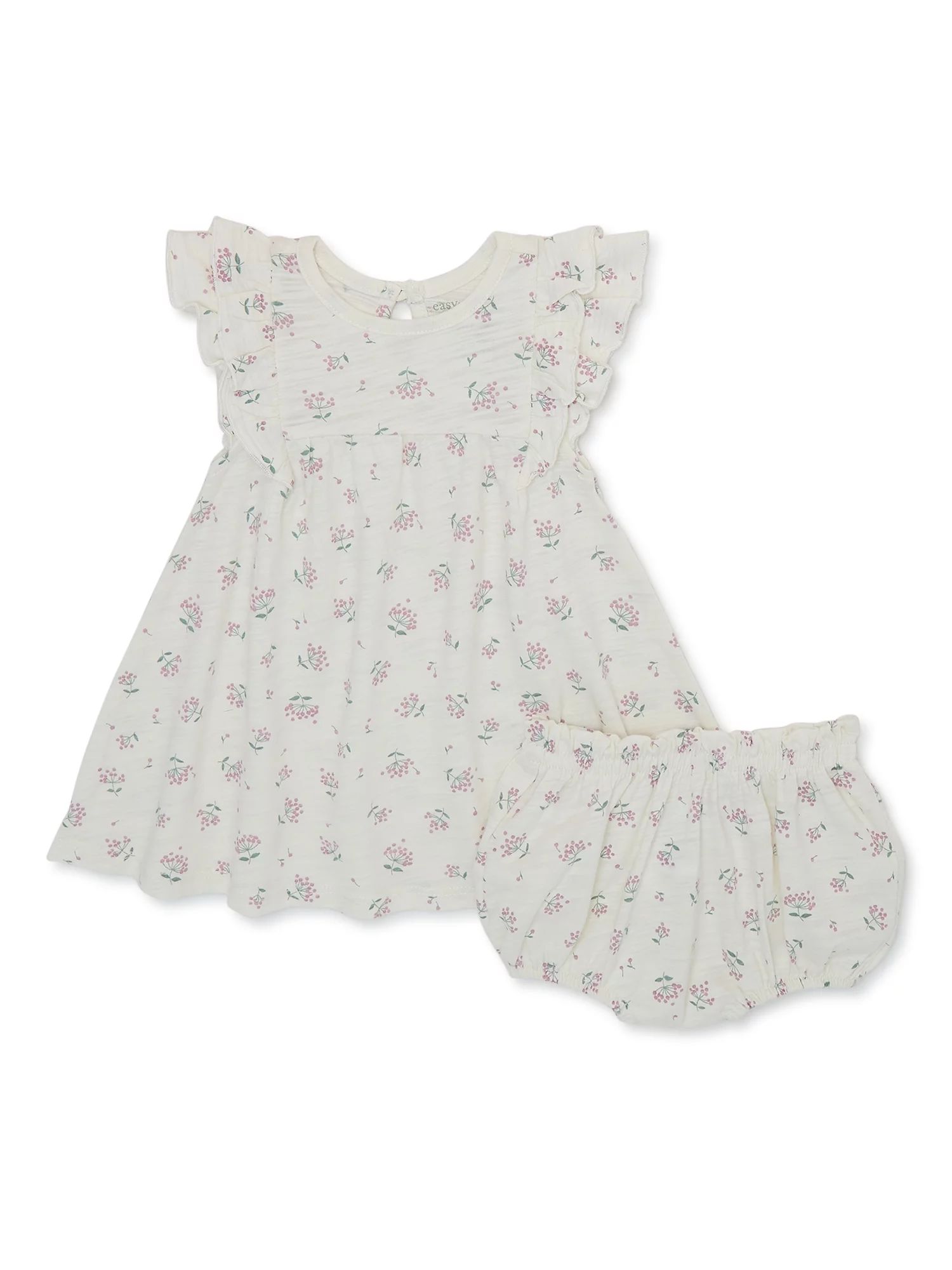 easy-peasy Baby Girls Print Dress and Diaper Cover, Sizes 0-24 Months | Walmart (US)
