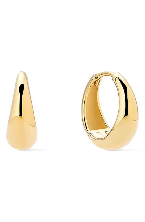 Ana Luisa Nate Teardrop Hoop Earrings in Yellow Gold /Clear at Nordstrom | Nordstrom