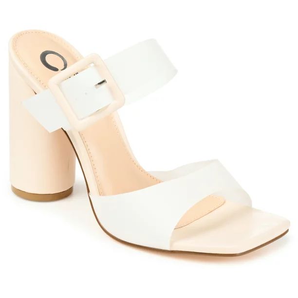Journee Collection Womens Luca Tru Comfort Foam Open Square Toe Block Heel Sandals | Walmart (US)
